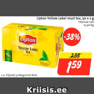 Allahindlus - Lipton Yellow Label must 50 x 2 g