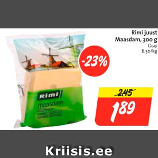 Allahindlus - Rimi juust Maasdam, 300 g