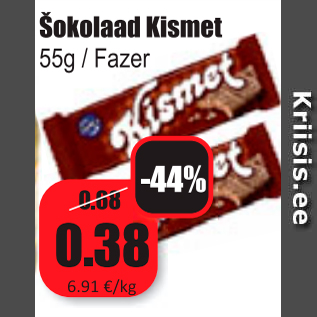 Allahindlus - Šokolaad Kismet 55 g / Fazer