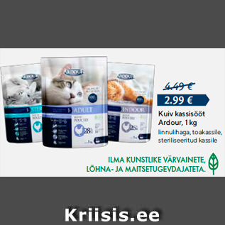 Allahindlus - Kuiv kassisööt Ardour, 1 kg