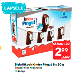 Allahindlus - Biskviitkook Kinder Pingui, 8 x 30 g