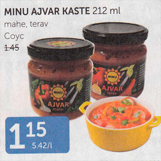 Allahindlus - MINU AJVAR KASTE 212 ml