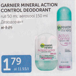 Allahindlus - GARNIER MINERAL ACTION CONTROL DEODORANT