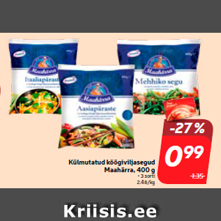 Allahindlus - Külmutatud köögiviljasegud Maahärra, 400 g