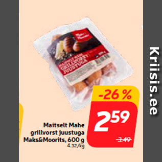 Allahindlus - Maitselt Mahe grillvorst juustuga Maks&Moorits, 600 g