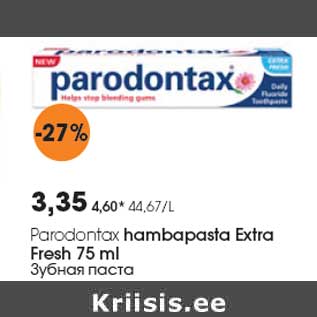 Allahindlus - Parodontax hambapasta Extra Fresh