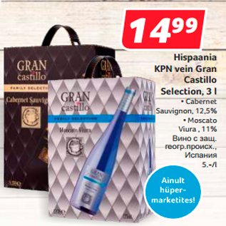 Allahindlus - Hispaania KPN vein Gran Castillo Selection, 3 l