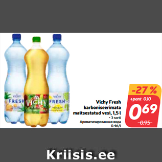 Allahindlus - Vichy Fresh karboniseerimata maitsestatud vesi, 1,5 l