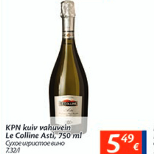 Allahindlus - KPN kuiv vahuvein Le Colline Asti, 750 ml