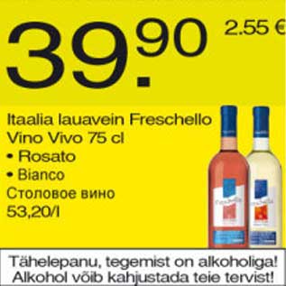 Allahindlus - Itaalia lauavein Freschello Vino Vivo