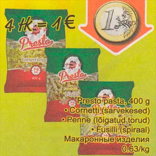 Allahindlus - Presto pasta