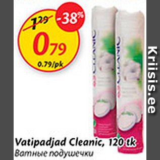 Allahindlus - Vatipadjad Cleanic, 120 tk