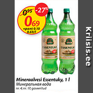 Allahindlus - Mineraalvesi Essentuky, 1 l