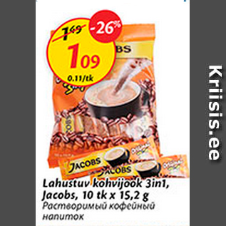 Allahindlus - Jahustuv kohvijook 3in1, Jacobs