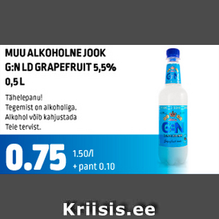 Allahindlus - MUU ALKOHOOLNEJOOK G:N LD GRAPEFRUIT