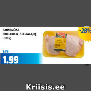 Allahindlus - RANNAMÕISA BROILERIKINTS SELJAGA, kg ~500 g