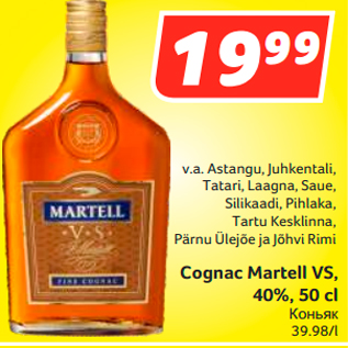 Allahindlus - Cognac Martell VS, 40%, 50 c