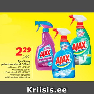 Allahindlus - Ajax Spray puhastusvahend, 500 ml