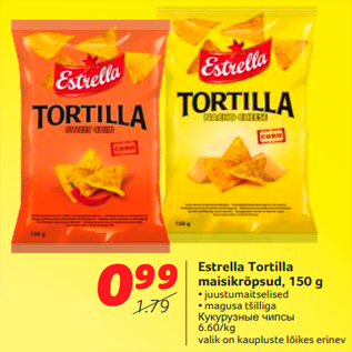 Allahindlus - Estrella Tortilla maisikrõpsud, 150 g