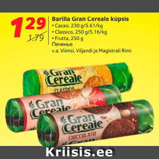 Allahindlus - Barilla Gran Cereale küpsis