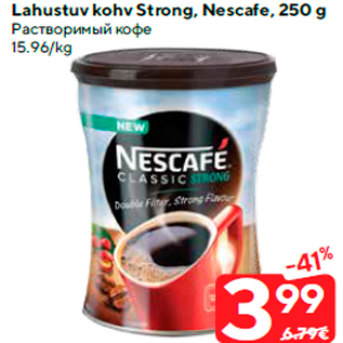 Allahindlus - Lahustuv kohv Strong, Nescafe, 250 g