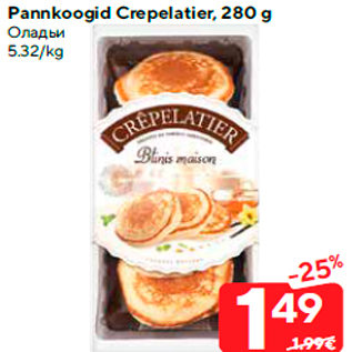 Allahindlus - Pannkoogid Сrepelatier, 280 g