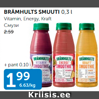 Allahindlus - BRÄMHULTS SMUUTI 0,3 L