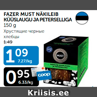 Allahindlus - FAZER MUST NÄKILEIB KÜÜSLAUGU JA PETERSELLIGA 150 G