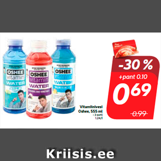 Allahindlus - Vitamiinivesi Oshee, 555 ml