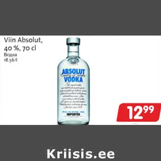 Allahindlus - Viin Absolut, 40 %, 70 cl