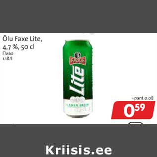 Allahindlus - Õlu Faxe Lite, 4,7 %, 50 cl