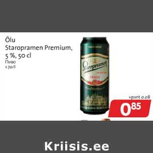 Allahindlus - Õlu Staropramen Premium, 5 %, 50 cl