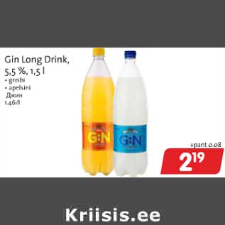 Allahindlus - Gin Long Drink, 5,5 %, 1,5 l