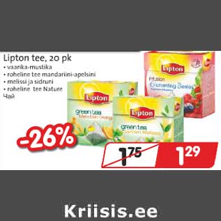 Allahindlus - Lipton tee, 20 pk