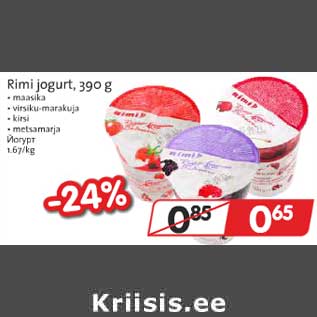 Allahindlus - Rimi jogurt, 390 g