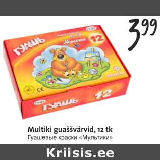 Allahindlus - Multiki guaššvärvid, 12 tk