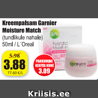 Allahindlus - Kreempalsam Garnier Moisture Match