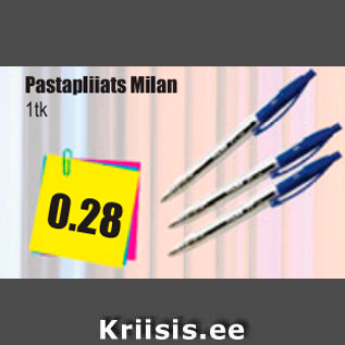 Allahindlus - Pastapliiats Milan 1 tk