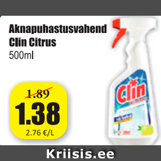 Allahindlus - Aknapuhastusvahend Clin Citrus 500 ml