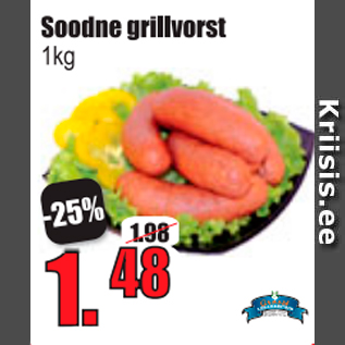 Allahindlus - Soodne grillvorst 1 kg