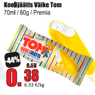 Allahindlus - Koolijäätis Väike Tom