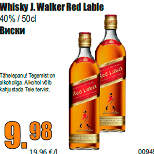 Allahindlus - Whisky J. Walker Red Lable