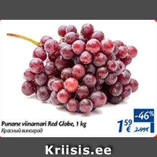 Allahindlus - Punane viinamari Red Globe, 1 kg