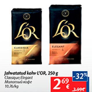 Allahindlus - Jahvatatud kohv L´OR, 250 g