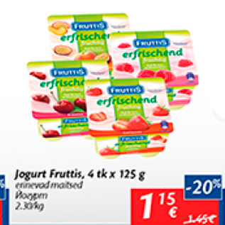 Allahindlus - Jogurt Fruttis, 4 tk x 125 g