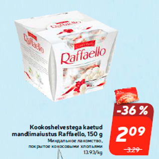 Allahindlus - Kookoshelvestega kaetud mandlimaiustus Raffaello, 150 g