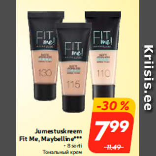 Allahindlus - Jumestuskreem Fit Me, Maybelline***