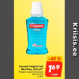 Allahindlus - Suuvesi Colgate Cool Mint Plax, 250 ml**