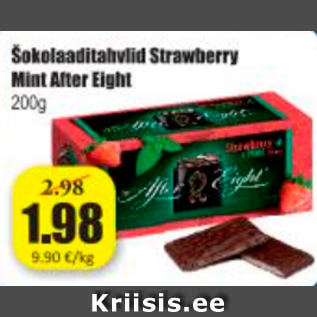 Allahindlus - Šokolaaditahvlid Strawberry Mint After Eight 200 g