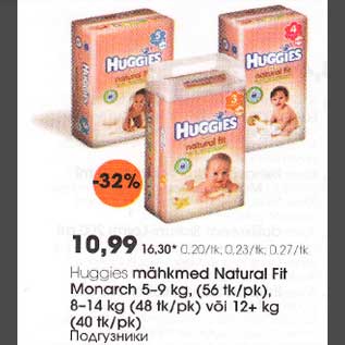 Allahindlus - Haggies mähkmеd Natural Fin Monarch 5-9 kg, (56tk/pk), 8-14kg (48tk/pk) või 12+ kg (40tk/pk)